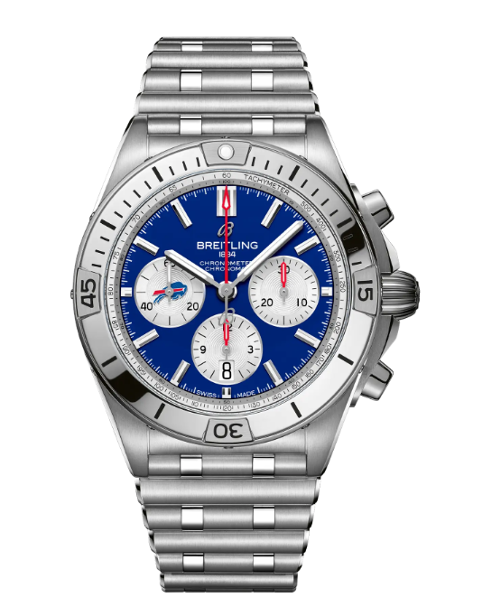 Review Breitling CHRONOMAT B01 42 NFL BUFFALO BILLS EDITION Replica watch AB01342B1C3A1 - Click Image to Close